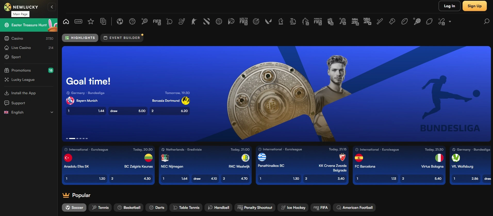 Newlucky casino live sportweddenschappen