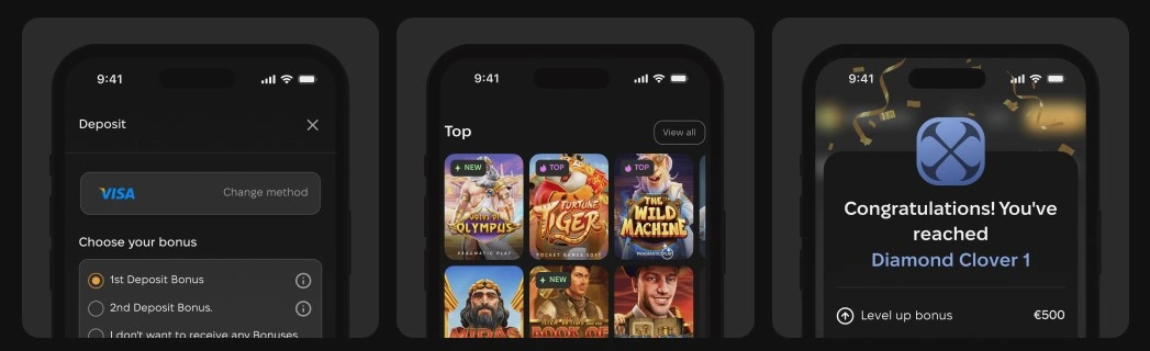 Newlucky mobiele versie van de website